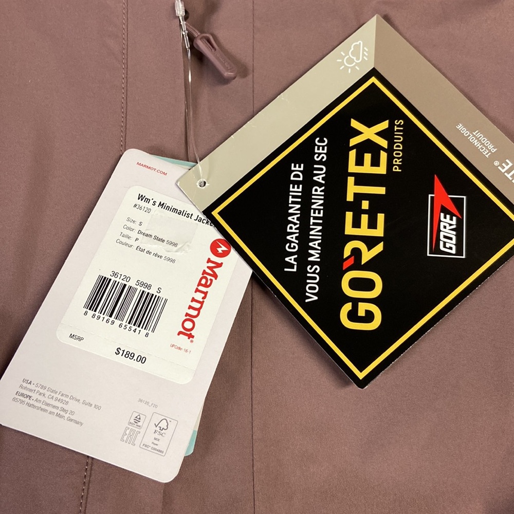 Marmot Minimalist Waterproof Jacket Dream State Purple Size Small NWT - Picture 7 of 7